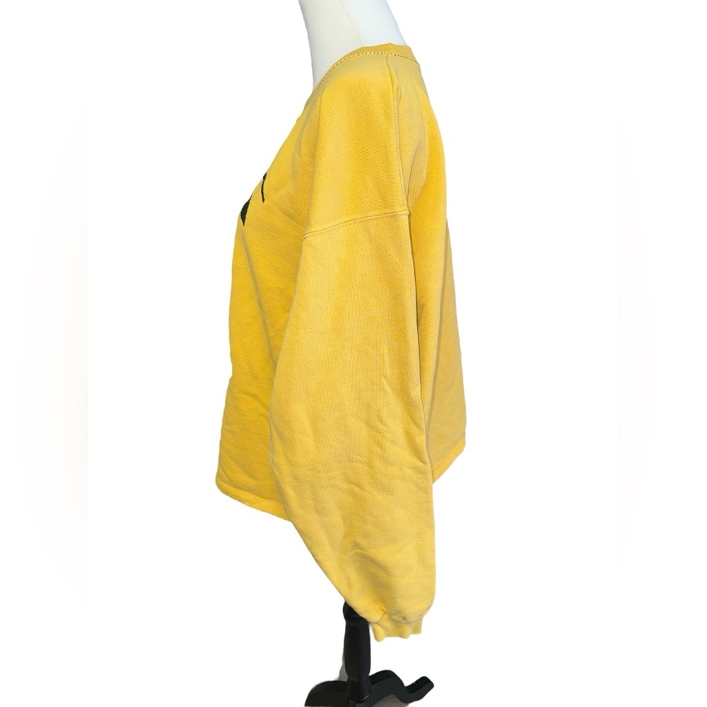 Vintage Yellow Patchwork Sweatshirt With Black Ca… - image 2